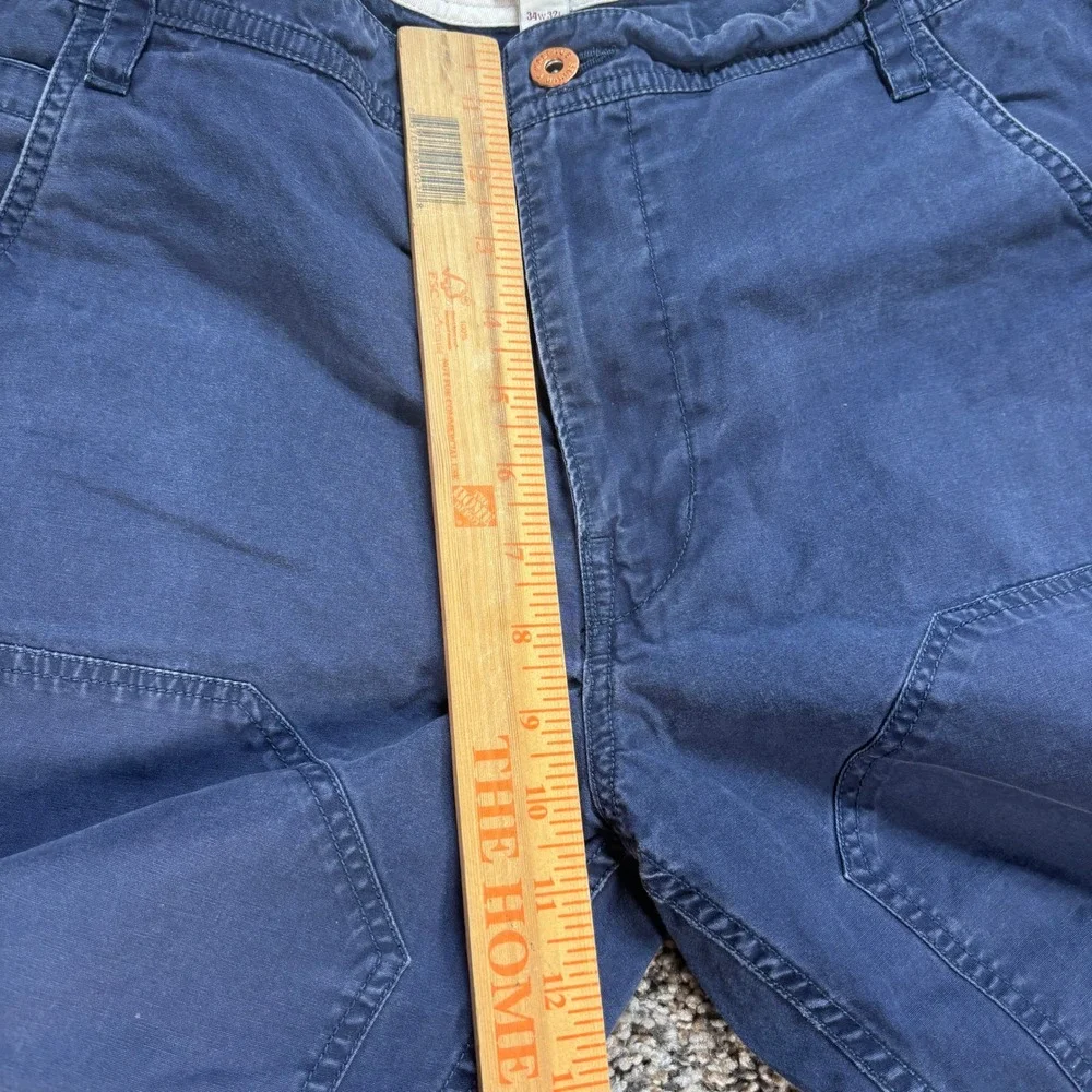 Wallace & Barnes Men's 34x32 Double Knee Workwear Pants Navy Blue Duck Canvas